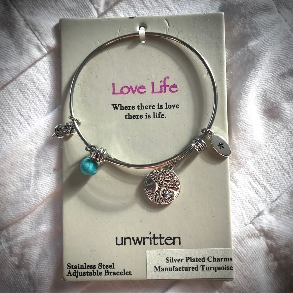 Unwritten Love Life Silver Plated Charms Bracelet